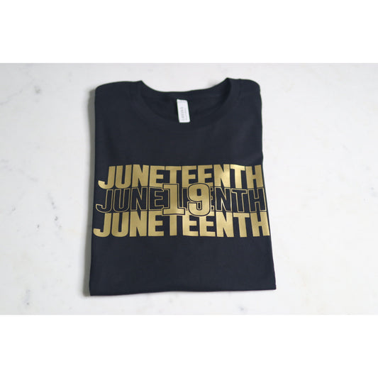 Black and Gold Juneteenth Tee